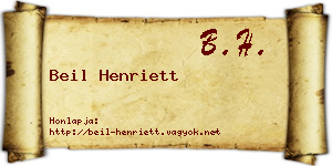 Beil Henriett névjegykártya